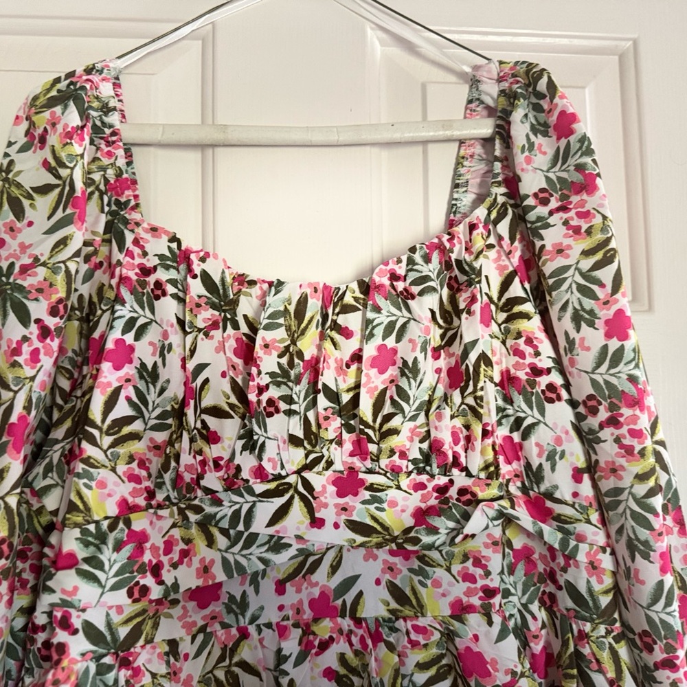 NWOT First Love Pink and Green Floral Mini - Picture 2 of 6